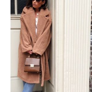 Camel teddy coat